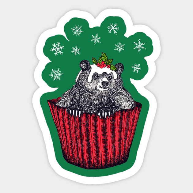 Christmas BearCake Sticker by PerrinLeFeuvre